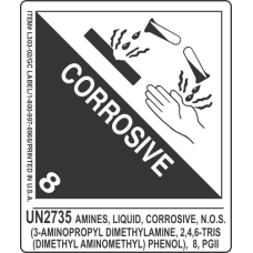 UN2735 Amines, Liquid, Corrosive, N.O.S. (3-Aminopropyl Dimethylamine, 2,4,6-Tris (Dimethyl Aminomethyl) Phenol), 8, PGII BDC