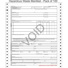 Hazardous Waste Manifest 5-Part Continuous Computer Feed Form C5HW-100