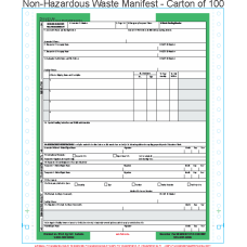 Non-Hazardous Waste Manifest 6-Part Continuous Computer Feed Form C6NHW-100