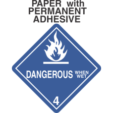 Dangerous When Wet Class 4.3 Paper Labels
