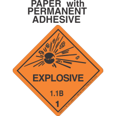 Explosive Class 1.1B Paper Labels