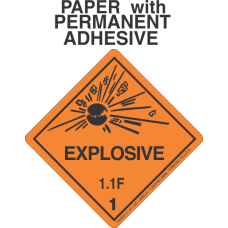 Explosive Class 1.1F Paper Labels
