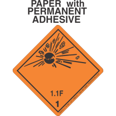 Explosive Class 1.1F Wordless (International) Paper Labels