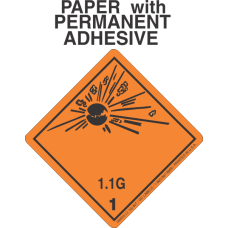 Explosive Class 1.1G Wordless (International) Paper Labels