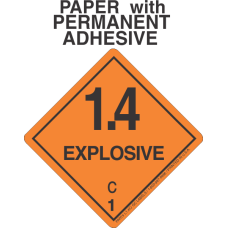 Explosive Class 1.4C Paper Labels