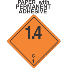Explosive Class 1.4C Wordless (International) Paper Labels