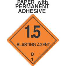 Explosive Class 1.5D Paper Labels