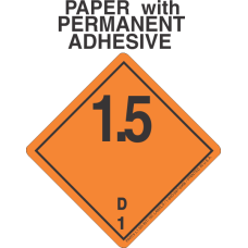 Explosive Class 1.5D Wordless (International) Paper Labels