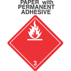 Flammable Class 3 Paper International Wordless Labels