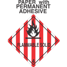 Flammable Solid Class 4.1 Paper Labels