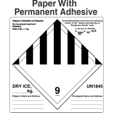 Miscellaneous Dangerous Goods Class 9 Dry Ice Labels