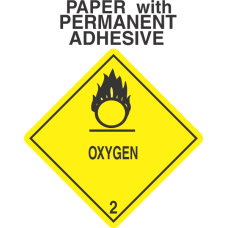 Oxygen Class 2 Paper Labels