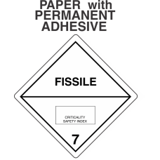 Radioactive FISSILE Class 7 Paper Labels