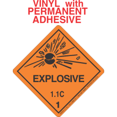 Explosive Class 1.1C Vinyl Labels