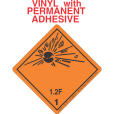 Explosive Class 1.2F Wordless (International) Vinyl Labels