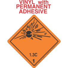 Explosive Class 1.3C Wordless (International) Vinyl Labels