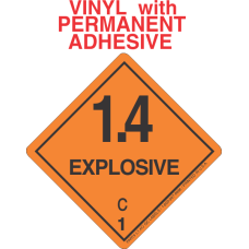 Explosive Class 1.4C Vinyl Labels