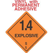 Explosive Class 1.4S Vinyl Labels