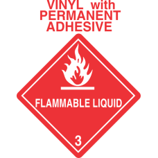 Flammable Class 3 Vinyl Labels