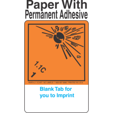 (Blank) Explosive Class 1.1C Wordless (International) Proper Shipping Name (Extended) Paper Labels
