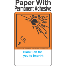 (Blank) Explosive Class 1.1L Wordless (International) Proper Shipping Name (Extended) Paper Labels