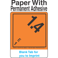 (Blank) Explosive Class 1.4E Wordless (International) Proper Shipping Name Paper Labels