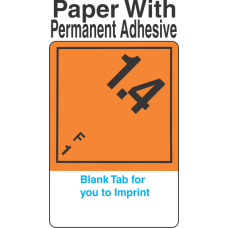 (Blank) Explosive Class 1.4F Wordless (International) Proper Shipping Name (Extended) Paper Labels