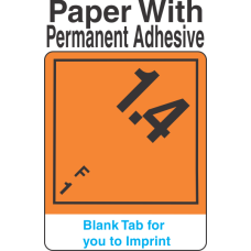 (Blank) Explosive Class 1.4F Wordless (International) Proper Shipping Name Paper Labels