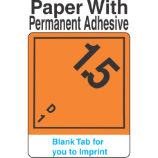 (Blank) Explosive Class 1.5D Wordless (International) Proper Shipping Name Paper Labels