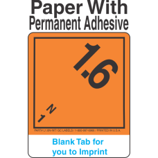 (Blank) Explosive Class 1.6N Wordless (International) Proper Shipping Name Paper Labels
