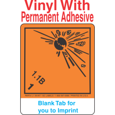 (Blank) Explosive Class 1.1B Wordless (International) Proper Shipping Name Vinyl Labels