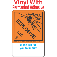 (Blank) Explosive Class 1.1C Proper Shipping Name (Extended) Vinyl Labels