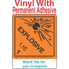 (Blank) Explosive Class 1.1C Proper Shipping Name Vinyl Labels