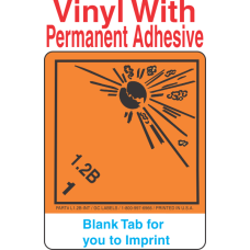 (Blank) Explosive Class 1.2B Wordless (International) Proper Shipping Name Vinyl Labels
