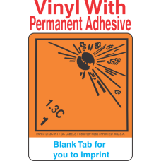 (Blank) Explosive Class 1.3C Wordless (International) Proper Shipping Name Vinyl Labels