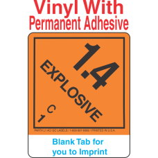 (Blank) Explosive Class 1.4C Proper Shipping Name Vinyl Labels