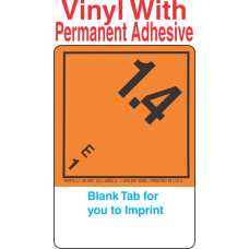 (Blank) Explosive Class 1.4E Wordless (International) Proper Shipping Name (Extended) Vinyl Labels