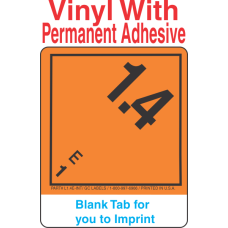 (Blank) Explosive Class 1.4E Wordless (International) Proper Shipping Name Vinyl Labels