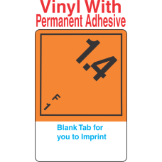 (Blank) Explosive Class 1.4F Wordless (International) Proper Shipping Name (Extended) Vinyl Labels