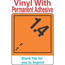 (Blank) Explosive Class 1.4F Wordless (International) Proper Shipping Name Vinyl Labels