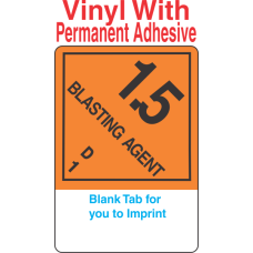 (Blank) Explosive Class 1.5D Proper Shipping Name (Extended) Vinyl Labels
