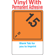 (Blank) Explosive Class 1.5D Wordless (International) Proper Shipping Name (Extended) Vinyl Labels