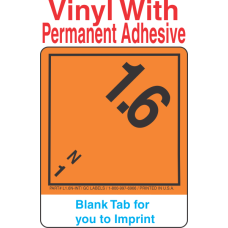 (Blank) Explosive Class 1.6N Wordless (International) Proper Shipping Name Vinyl Labels