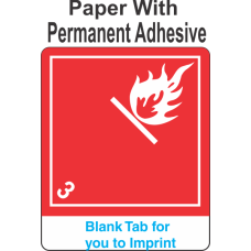 (Blank) Flammable Class 3 Proper Shipping Name Paper International Wordless Labels