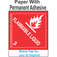 (Blank) Flammable Class 3 Proper Shipping Name Paper Labels