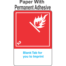 (Blank) Flammable Gas Class 2.1 Proper Shipping Name (Extended) Paper International Wordless Labels