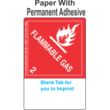 (Blank) Flammable Gas Class 2.1 Proper Shipping Name (Extended) Paper Labels