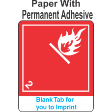 (Blank) Flammable Gas Class 2.1 Proper Shipping Name Paper International Wordless Labels