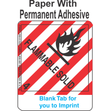 (Blank) Flammable Solid Class 4.1 Proper Shipping Name Paper Labels