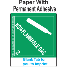 (Blank) Non-Flammable Gas Class 2.2 Proper Shipping Name Paper Labels